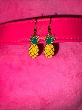 hand made Pineapple  Earrings - Yellow & Green